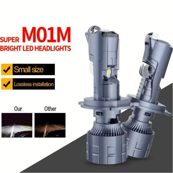 Лампы LED Мини Линзы H4 D25мм 70/100w 8000/11000Lm 6500K 3570+1860*2 Chip Matrix 12V "M01M" 71158 фото
