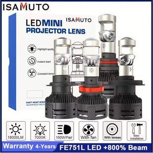 Лампи LED Міні Лінзи H4 D25мм 95/135w 10000/14000Lm 6000K 3570 Module 9-30V Canbus (A80S) 68689 фото
