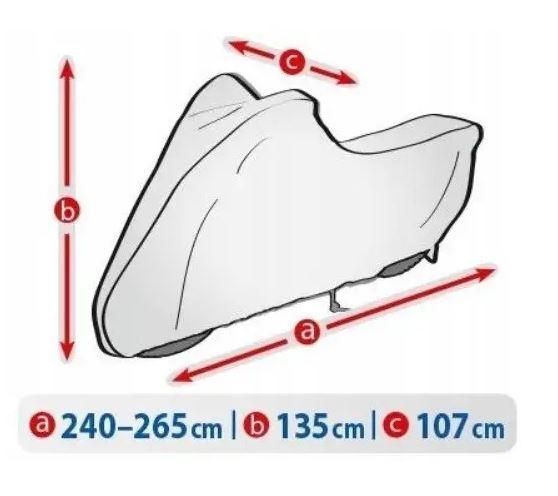 Тент на мотоцикл 240-265х135х107 см (XL) Basic Garage "KEGEL" 5-4176-248-3020 68797 фото